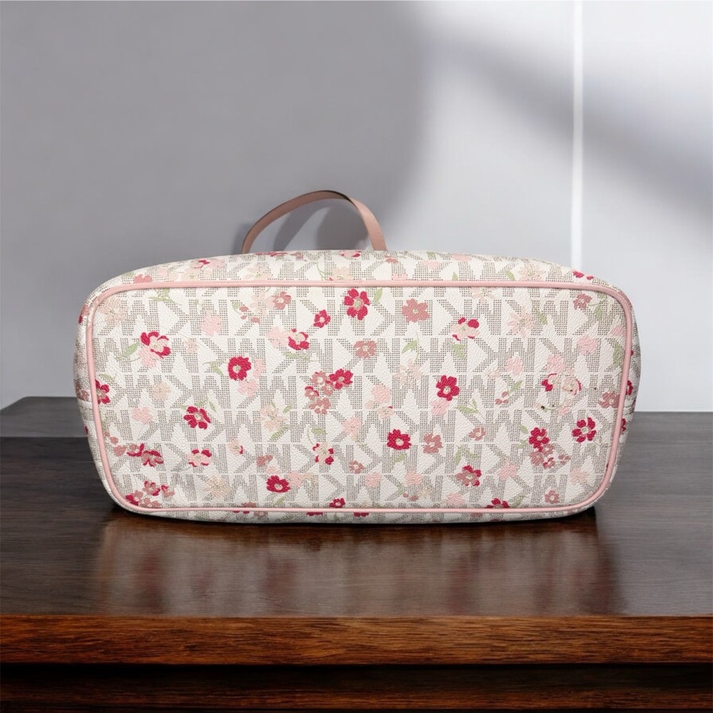 Michael Kors Pink Floral Tote Bag + Wristlet + Wallet - Picture 4 of 11